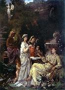 Anselm Feuerbach The Fairy tale teller oil on canvas